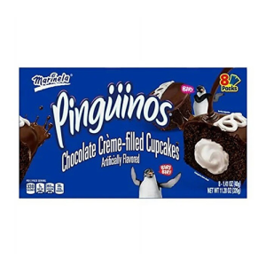 Marinela Mexican Pastries - Pinguinos Chocolate Creme-filled Cupcakes 8ct